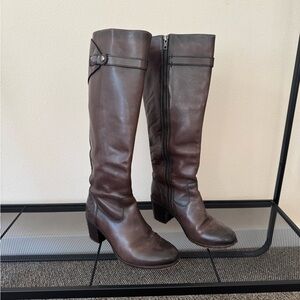 Frye Boots Malorie Button Tall -Dark Grey/brown leather